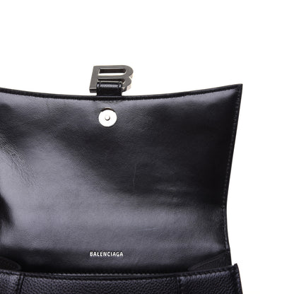 Balenciaga Grained Calfskin Small Hourglass Top Handle Bag Black 9 of 17