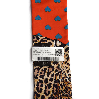 Hermes Silk Jungle Love Love Twilly Orange Bleu Brun 4 of 4