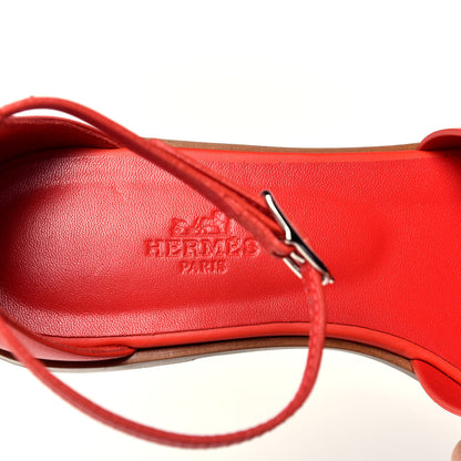 Hermes Calfskin Santorini Sandals 37 Pavot 7 of 10