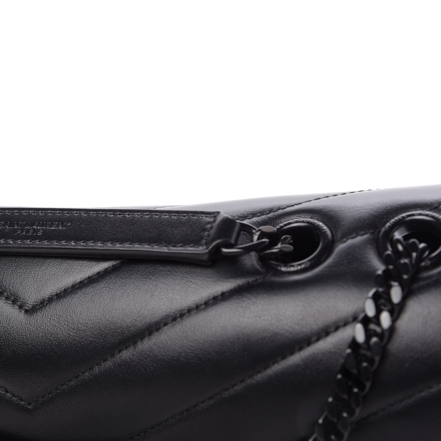 Saint Laurent Calfskin Y Quilted Monogram Medium Loulou Chain Satchel Black 11 of 13