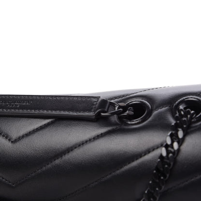 Saint Laurent Calfskin Y Quilted Monogram Medium Loulou Chain Satchel Black 11 of 13