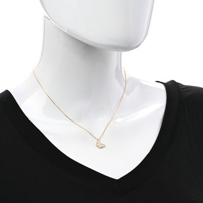 Van Cleef & Arpels 18K Yellow Gold Mother of Pearl Sweet Alhambra Butterfly Pendant Necklace 2 of 6