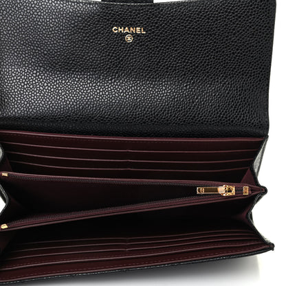 Chanel Caviar Quilted Large Gusset Flap Wallet Black 4 of 4