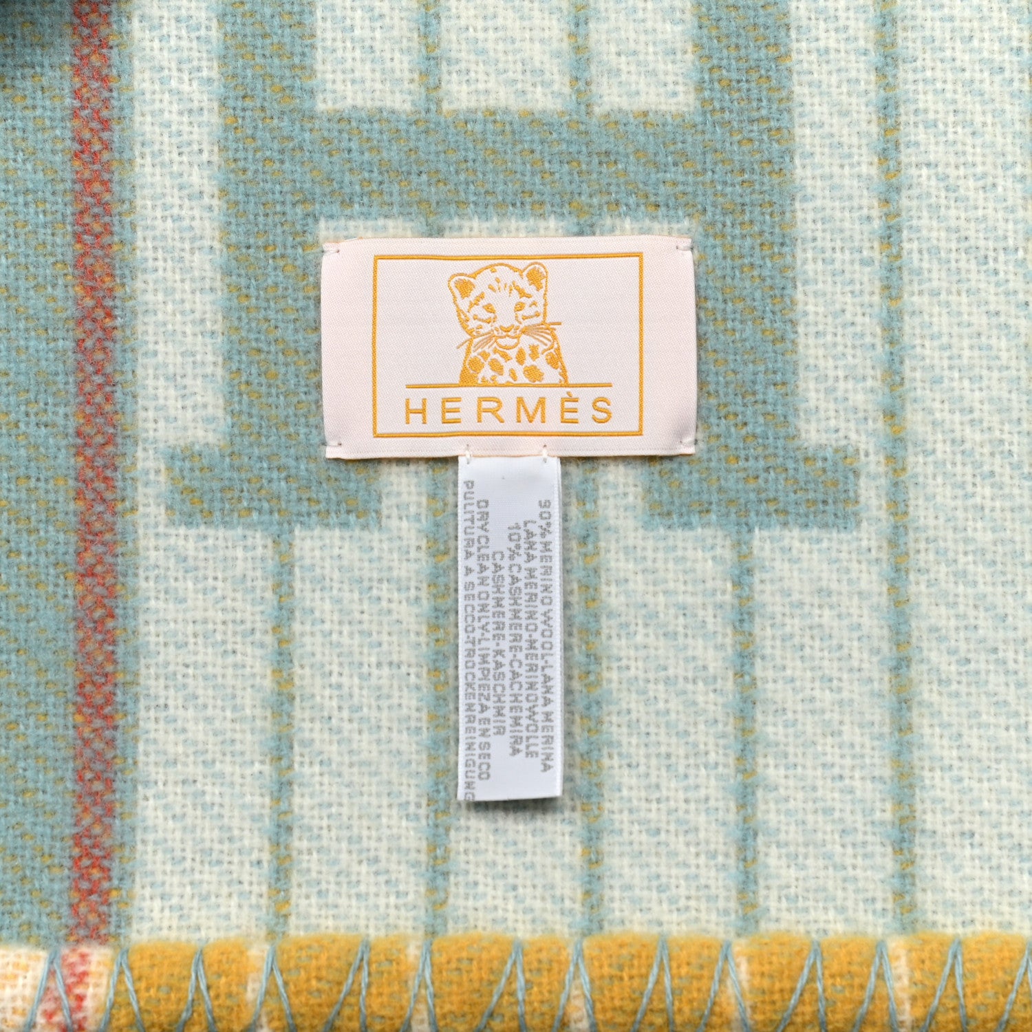 Hermes Wool Cashmere Avalon Passe-Passe Blanket Miel 3 of 3