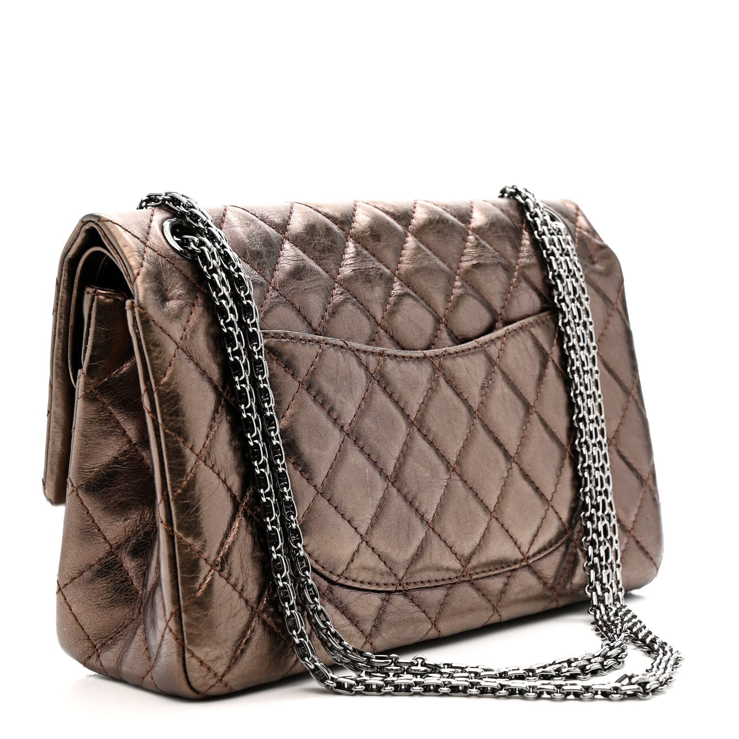 Chanel Metallic Aged Calfskin Quilted 2.55 Reissue 226 Flap Bronze 3 of 11