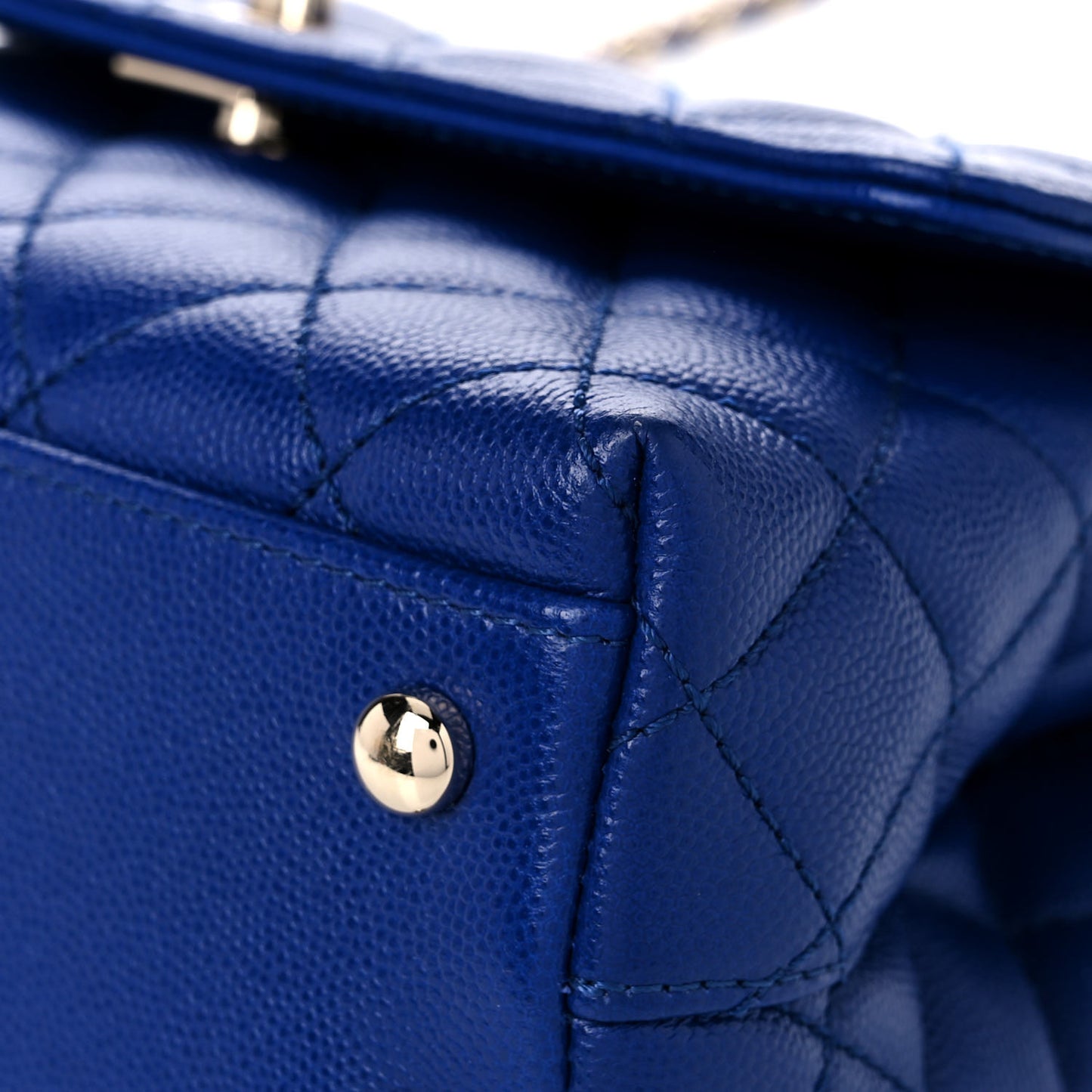 Caviar Quilted Mini Coco Handle Flap Blue