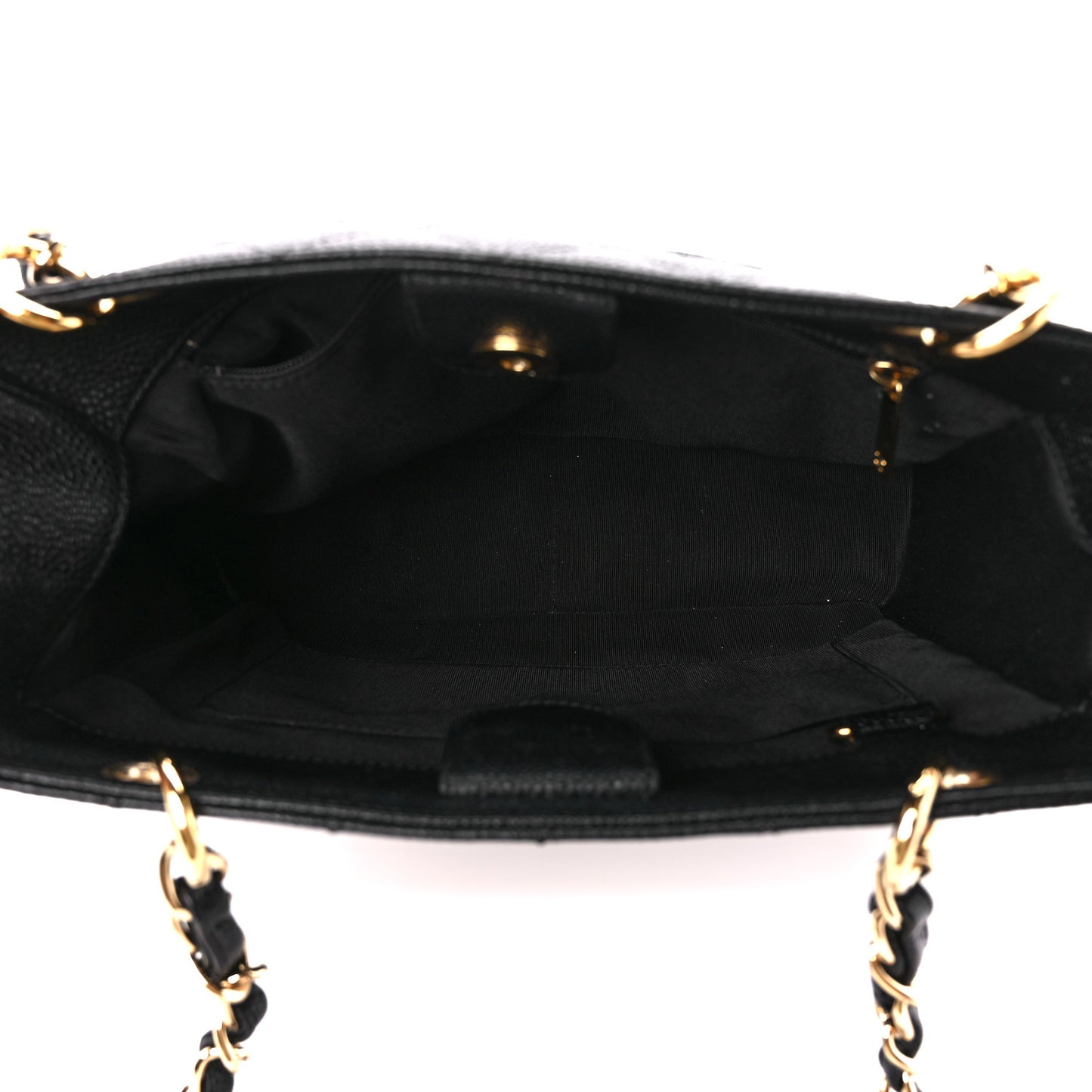 Caviar Quilted Petit Shopping Tote PST Black