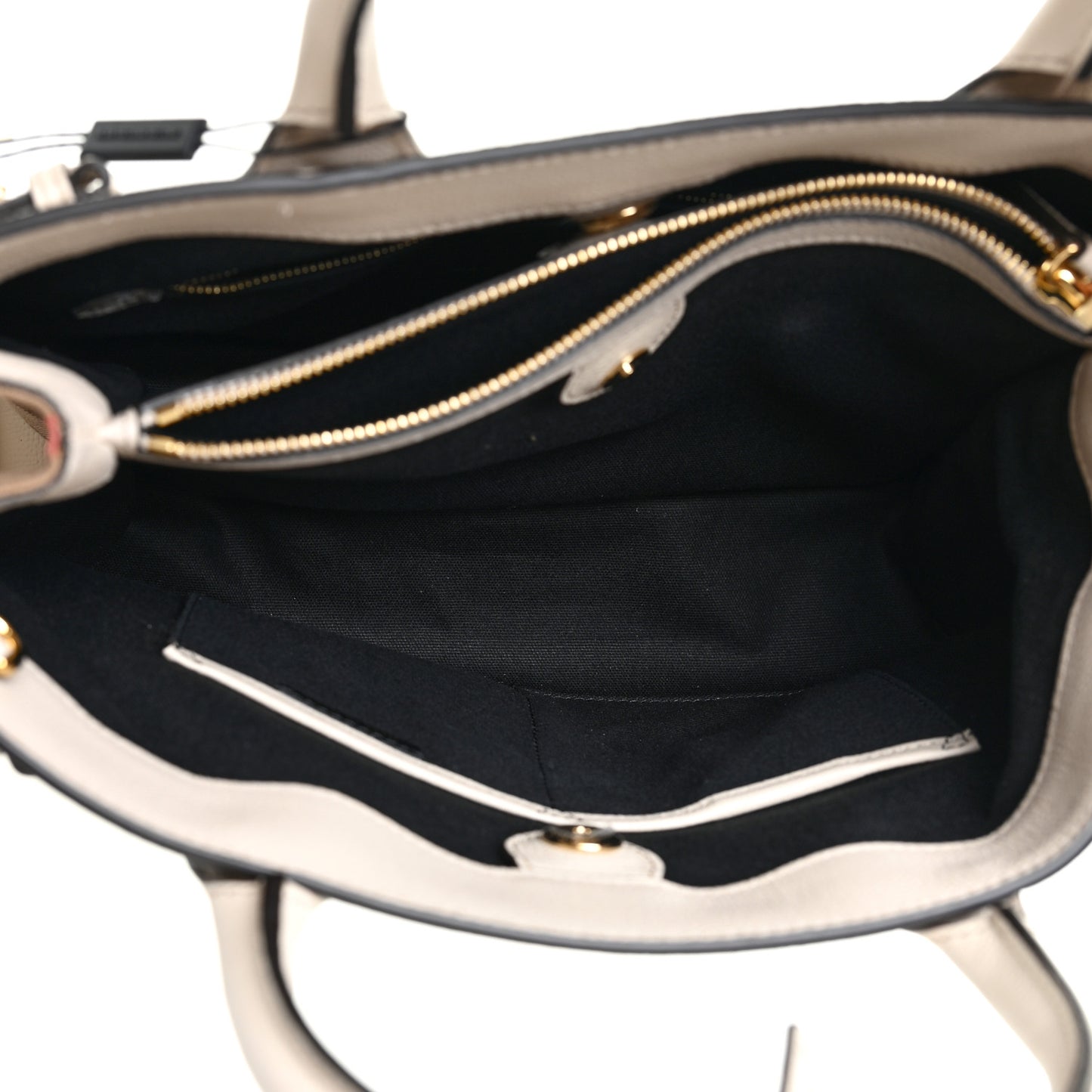 Derby Calfskin House Check Medium Banner Tote Limestone