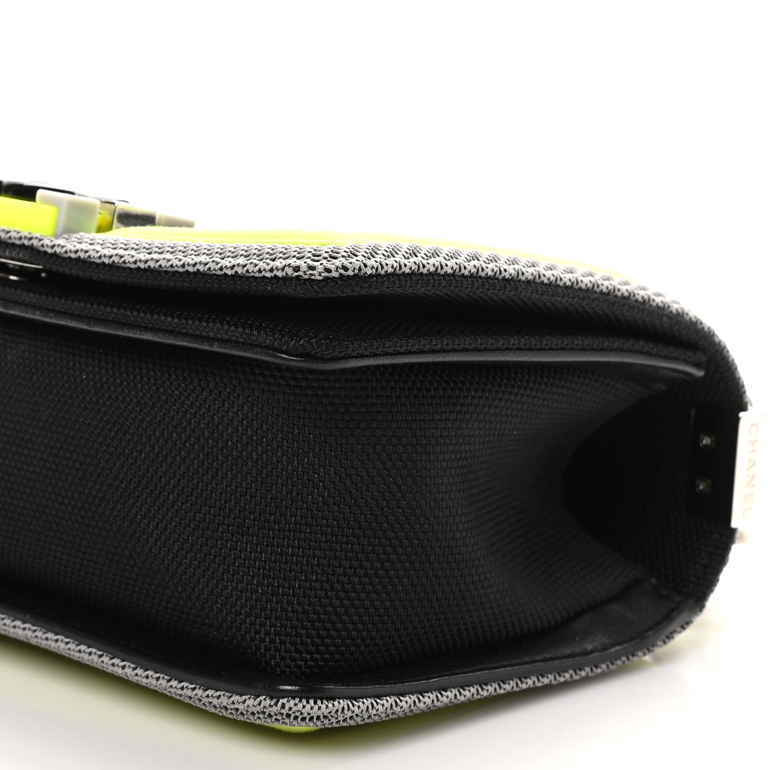 Chanel Canvas Quilted Small Fluo Boy Flap Black Grey Yellow 10 of 12