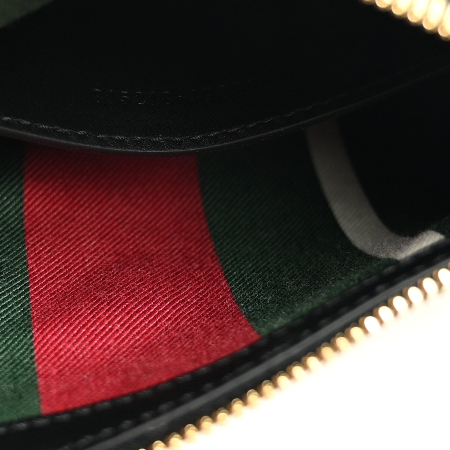 Gucci GG Supreme Monogram Textured Calfskin Small Emblem Shoulder Bag Beige Black 7 of 10