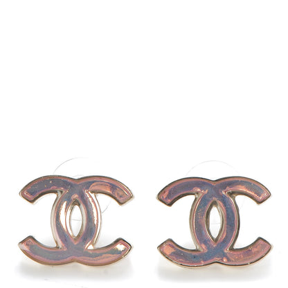 Chanel Iridescent Resin CC Earrings Pink 1 of 7