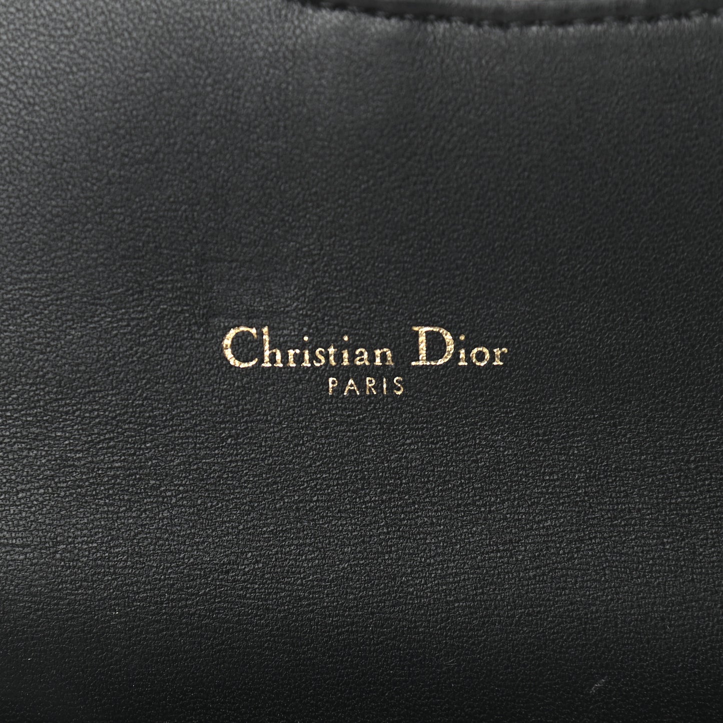 Grained Calfskin Saddle Chain Wallet Pouch Black