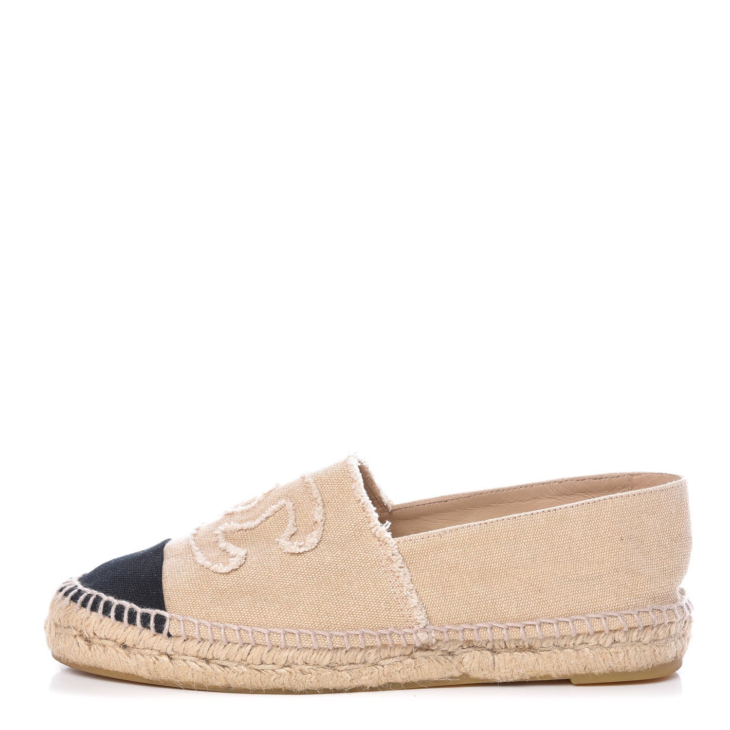Chanel Toile CC Espadrilles 38 Beige Black 1 of 11