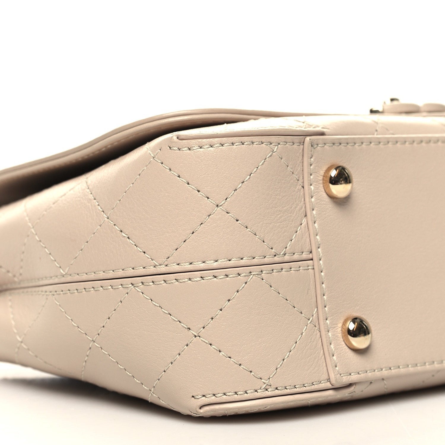 Chanel Calfskin Stitched Medium Covered CC Flap Bag Beige 9 of 11