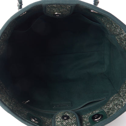 Chanel Mixed Fibers Calfskin Small Deauville Tote Green 6 of 9