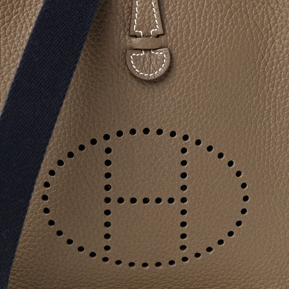 Hermes Taurillon Clemence Amazone Evelyne TPM Etoupe Bleu Indigo 7 of 9