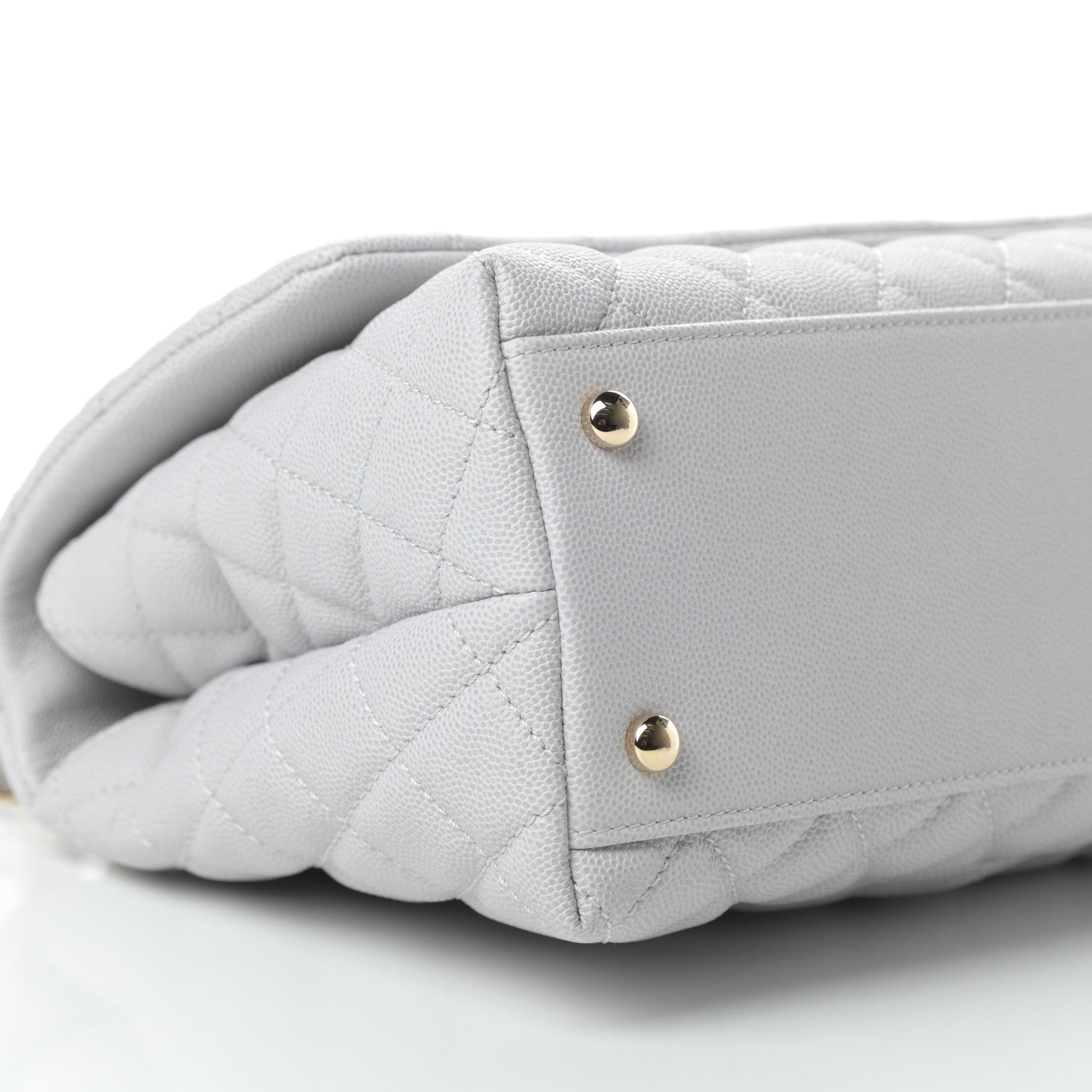 Chanel Caviar Quilted Small Coco Handle Flap Light Grey 9 of 12