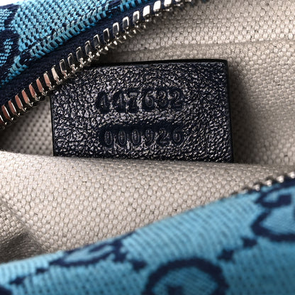 Gucci Monogram Multicolor Matelasse Diagonal Small GG Marmont Chain Shoulder Bag Light Blue 7 of 13