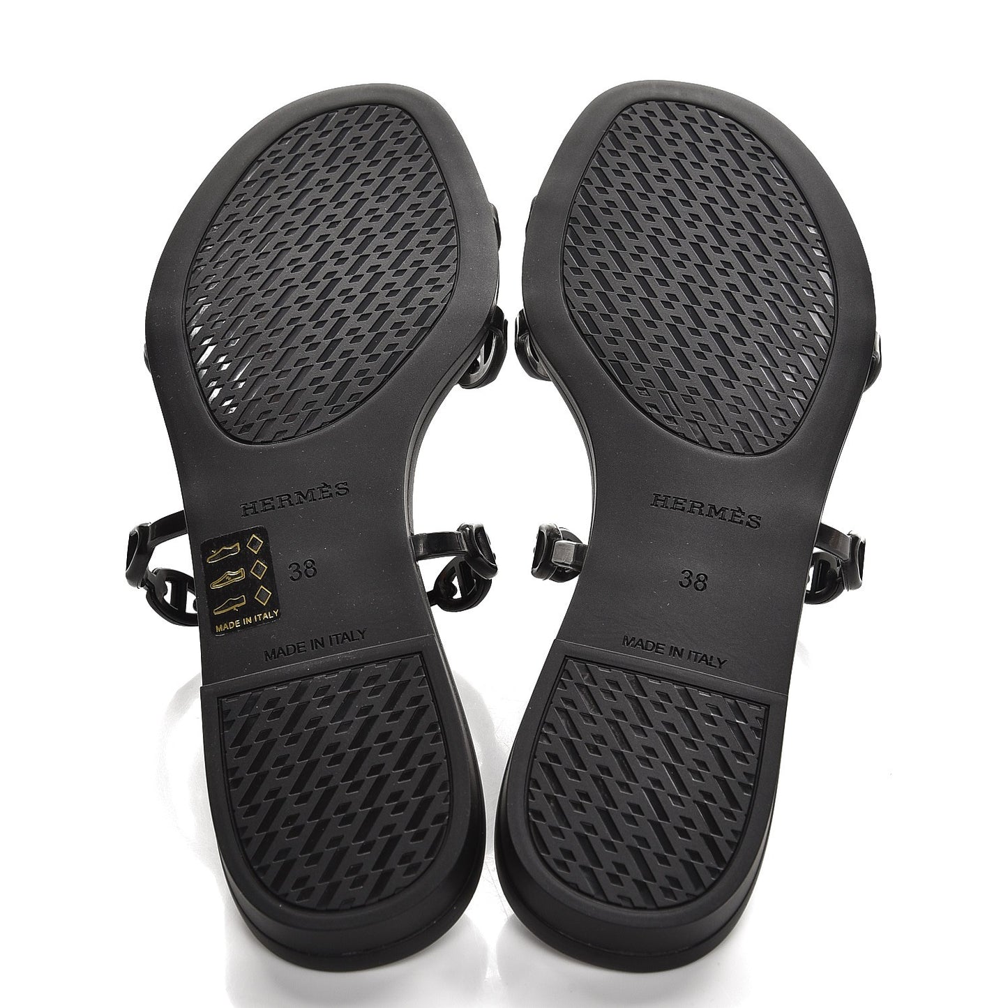Rubber Chaine d'Ancre Rivage Sandals 38 Black