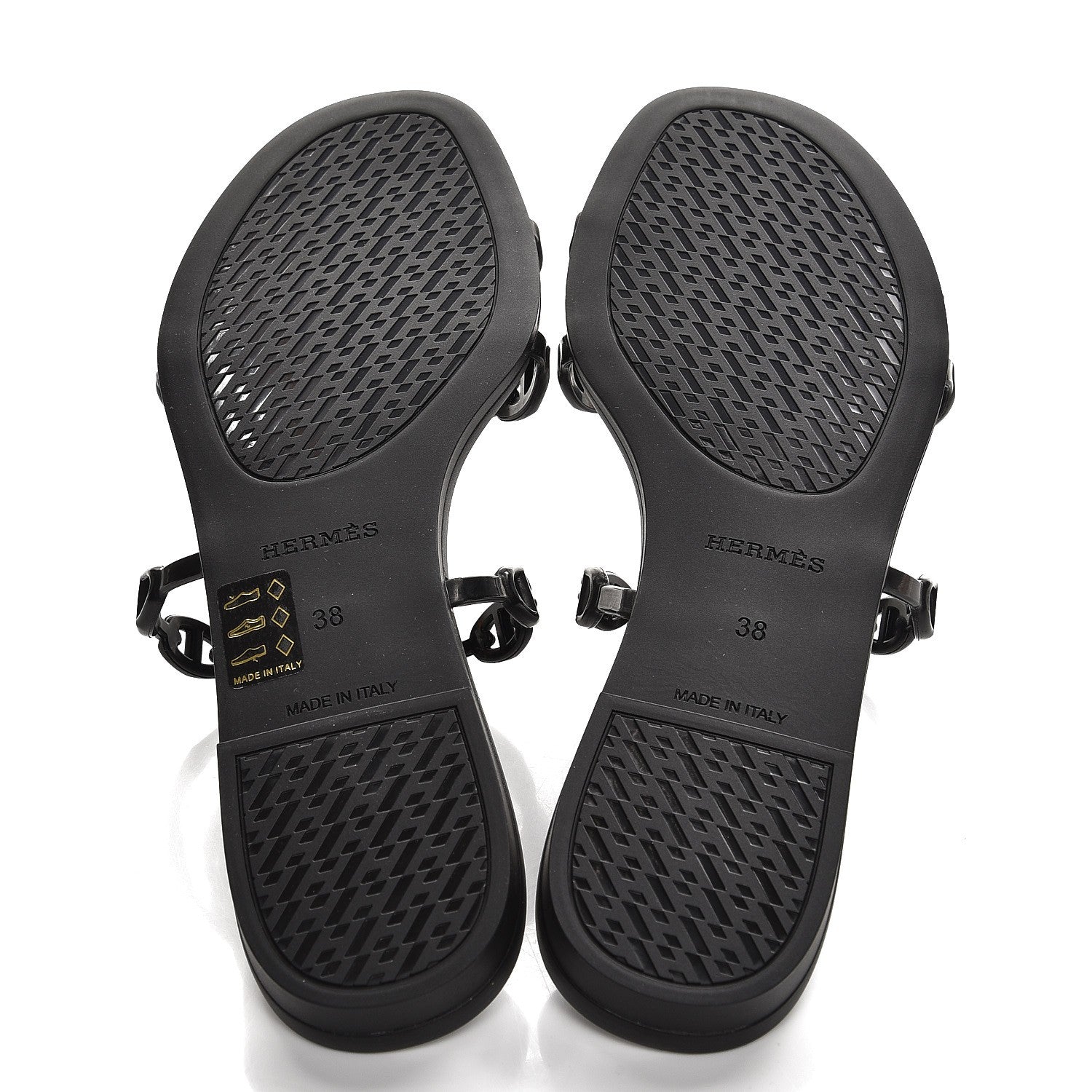 Hermes Rubber Chaine d'Ancre Rivage Sandals 38 Black 5 of 8