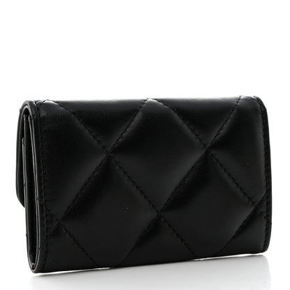 Chanel Lambskin Quilted Chanel 19 Flap Card Holder Black 4 of 16