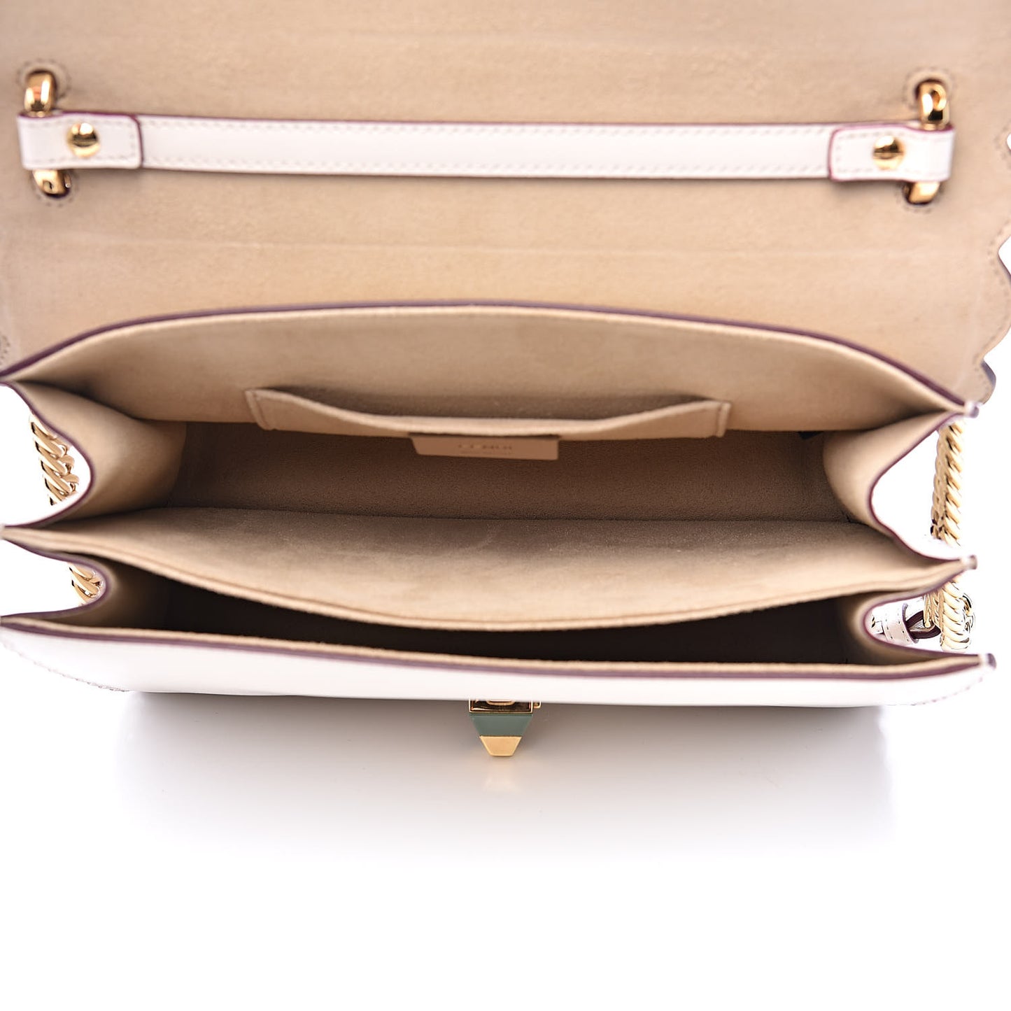 Vitello Liberty Scalloped Studded Kan I Shoulder Bag Camelia