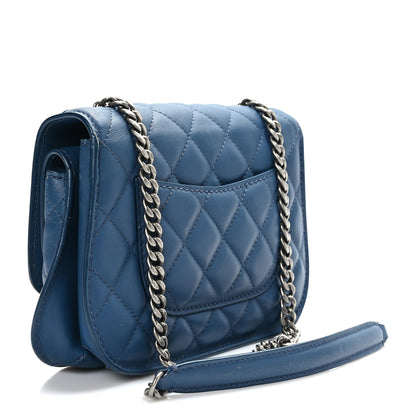 Chanel Lambskin Quilted Small Natural CC Flap Navy 3 of 11