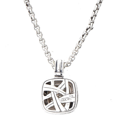 David Yurman Sterling Silver 14K Yellow Gold Pave Diamond 11mm Petite Albion Necklace 5 of 6