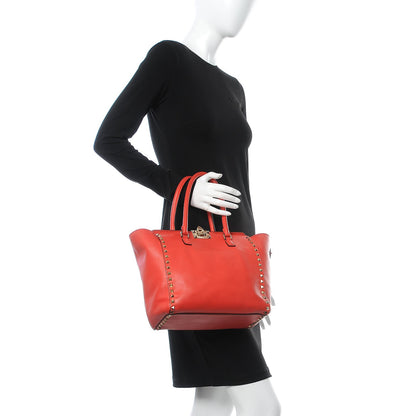Valentino Garavani Vitello Rockstud Double Handle Tote English Red 2 of 20