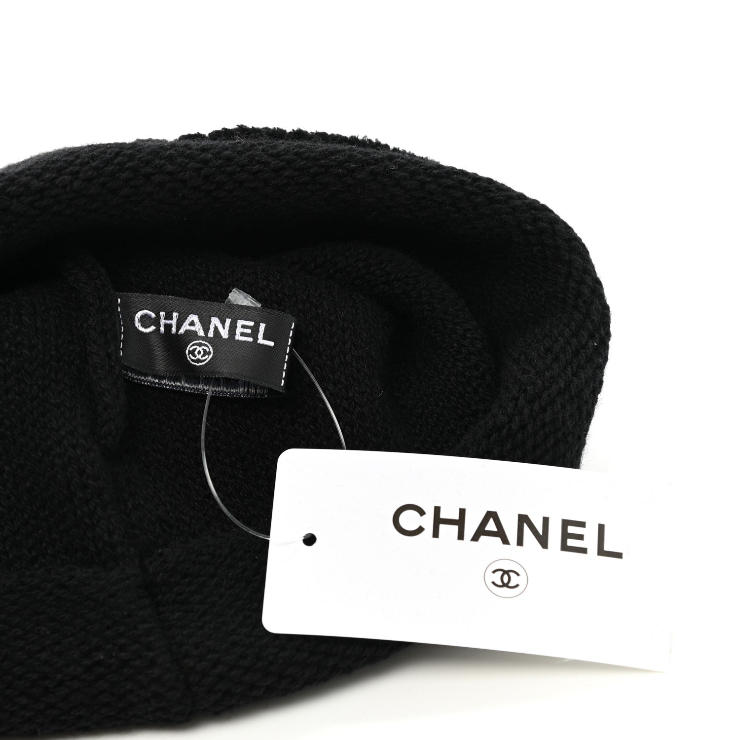 Chanel Cashmere CC Beanie Hat Black 4 of 4