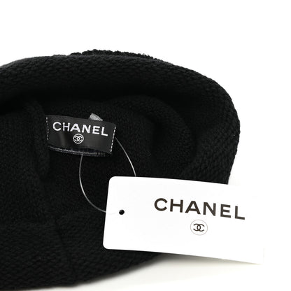 Chanel Cashmere CC Beanie Hat Black 4 of 4