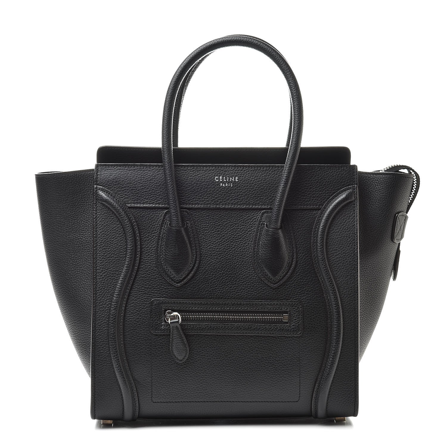 Celine Drummed Calfskin Micro Luggage Black 1 of 12