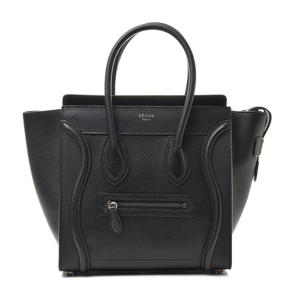 Celine Drummed Calfskin Micro Luggage Black 1 of 12