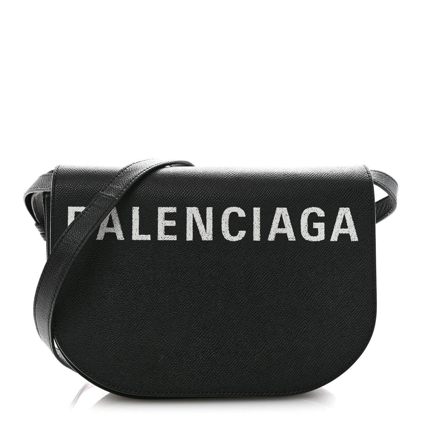 Signature Grained Calfskin Logo S Ville Day Bag Black