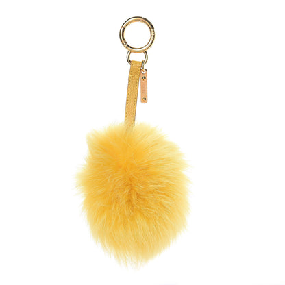 Fendi Fox Fur Pom Pom Bag Charm Yellow 1 of 2
