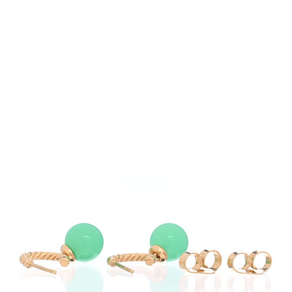 David Yurman 18K Yellow Gold Chrysoprase 9mm Solari Hoop Earrings 3 of 4