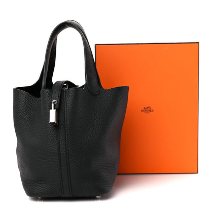 Hermes Taurillon Clemence Picotin Lock 18 PM Black 3 of 10