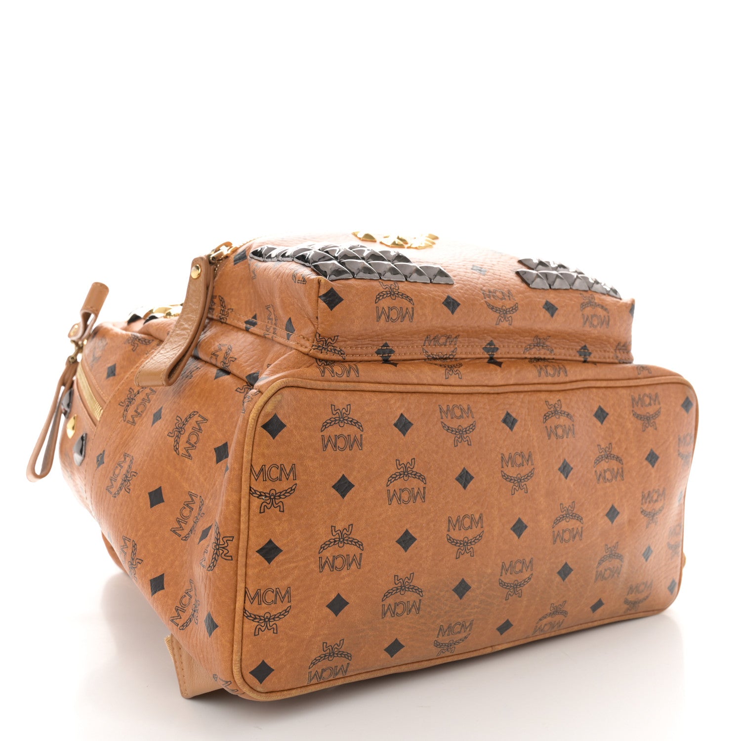 MCM Visetos Studded Medium Stark M Backpack Cognac 4 of 12