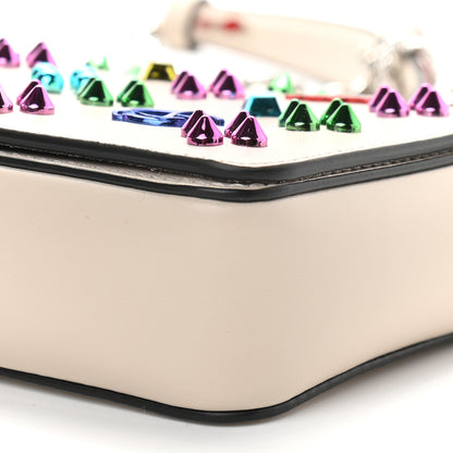 Christian Louboutin Calfskin Spikes Loubinthesky Zoompouch Crossbody Ivory Multicolor 8 of 8