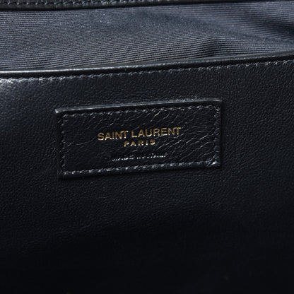 Saint Laurent Calfskin Raffia Medium Shopper Tote Black 6 of 9