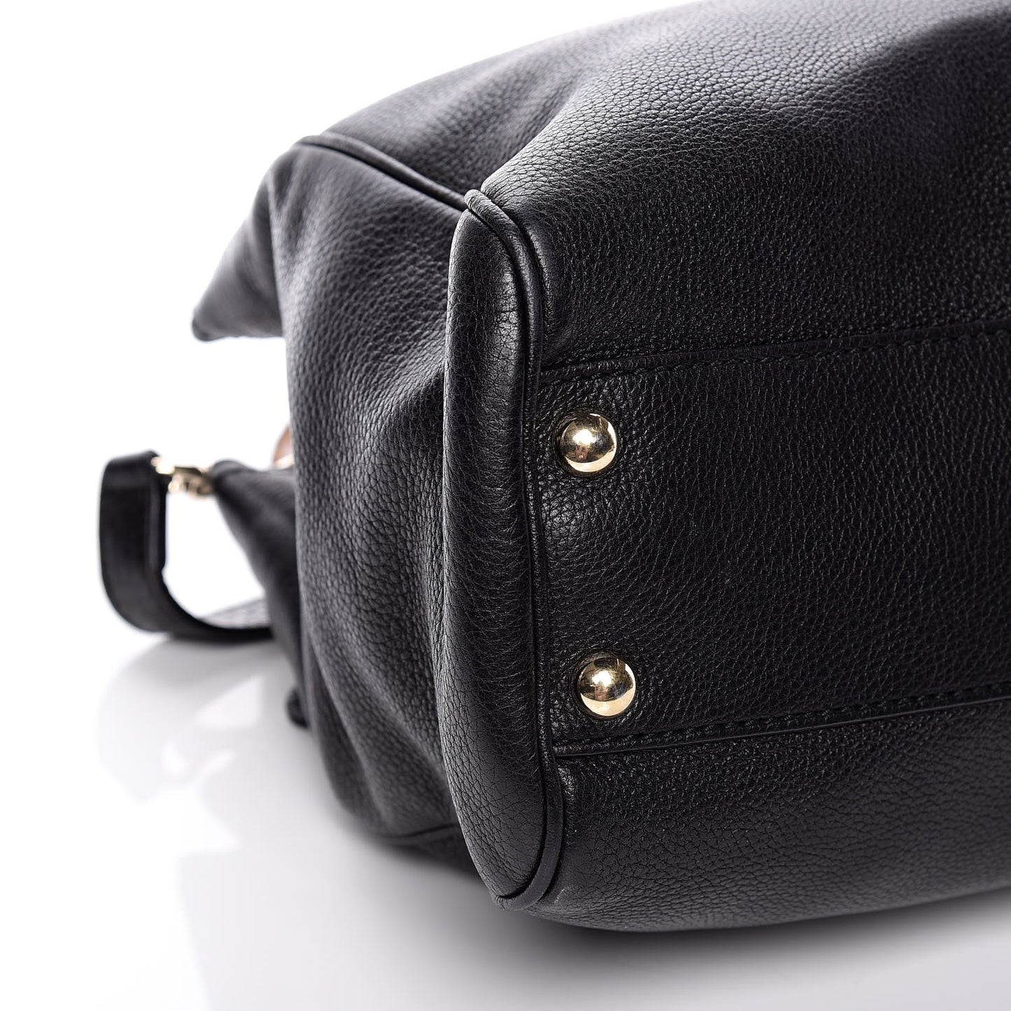 Calfskin Small Bamboo Shopper Tote Black