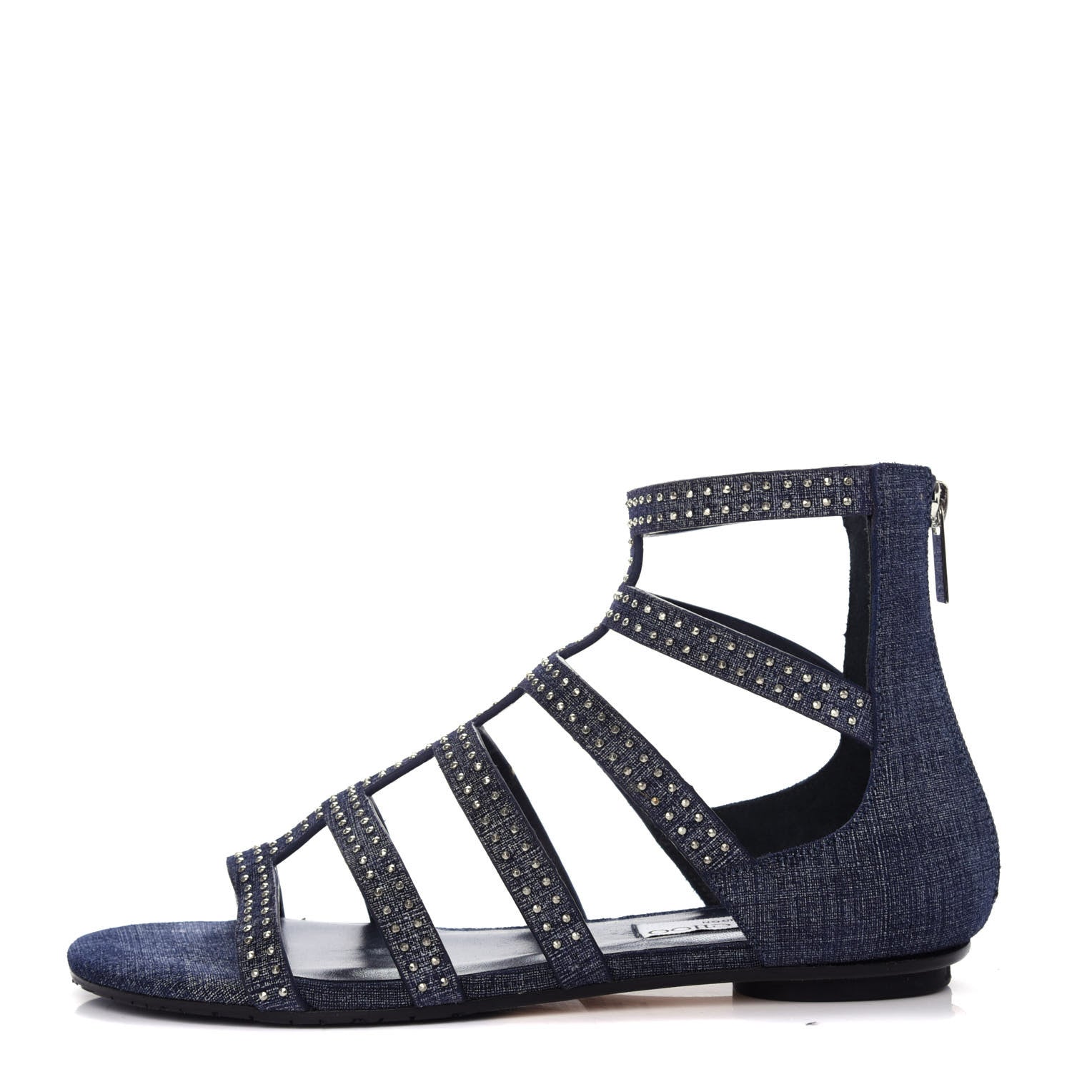 Jimmy Choo Denim Nix Gladiator Flat Sandals 36 Light Indigo 1 of 10
