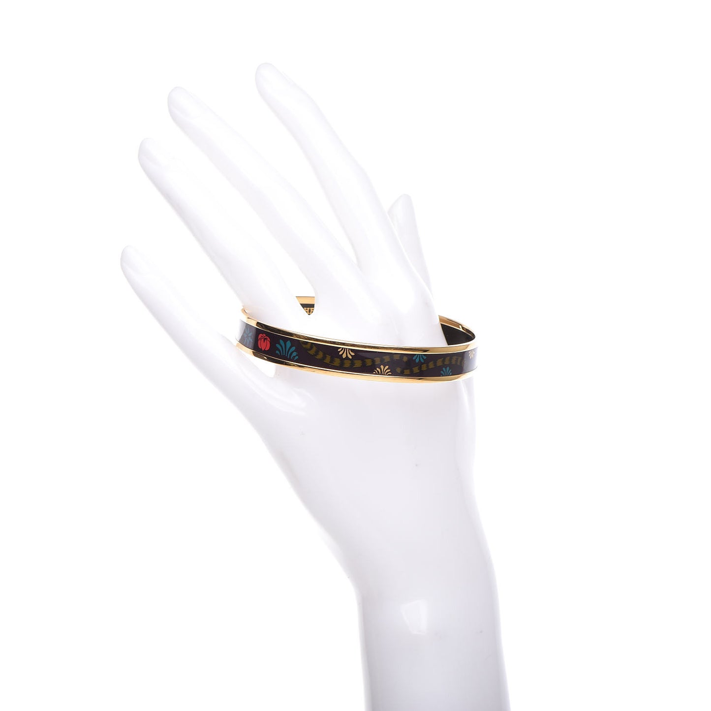 Enamel Printed Narrow Les Leopards Bracelet 70 Clair Obscur