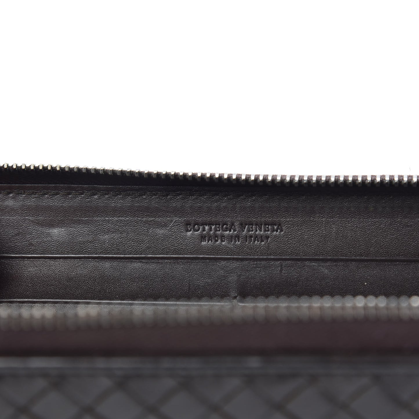 Nappa Intrecciato Zip Around Wallet Ebano