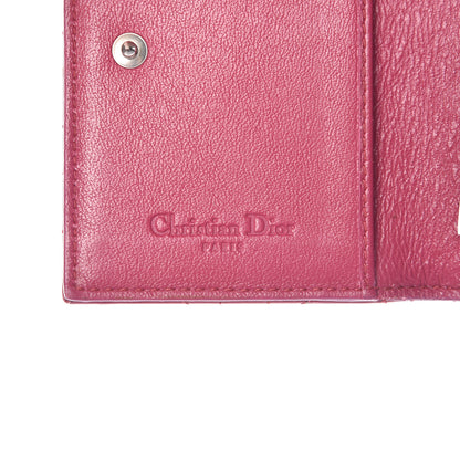 Christian Dior Patent Cannage Small Lady Dior Flap Card Holder Framboise 6 of 7