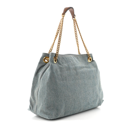 Gucci Denim Medium Soho Chain Shoulder Bag Blue 3 of 10