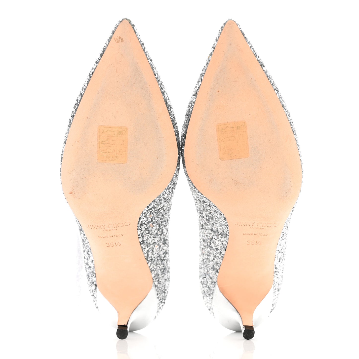 Coarse Glitter Fabric Pointy Toe Aza Pumps 36.5 Silver