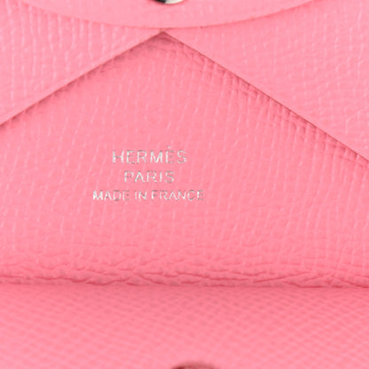 Hermes Epsom Calvi Duo Card Case Rose Confetti 6 of 7