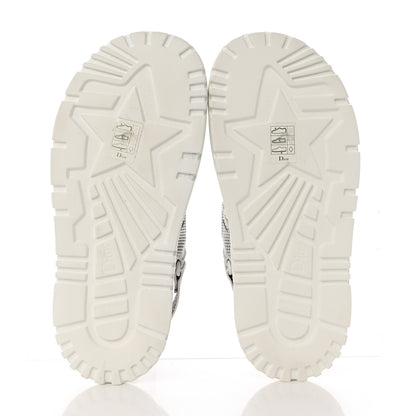 Christian Dior Technical Knit Jute Dioract 10mm Sandals 37 White Black 5 of 9