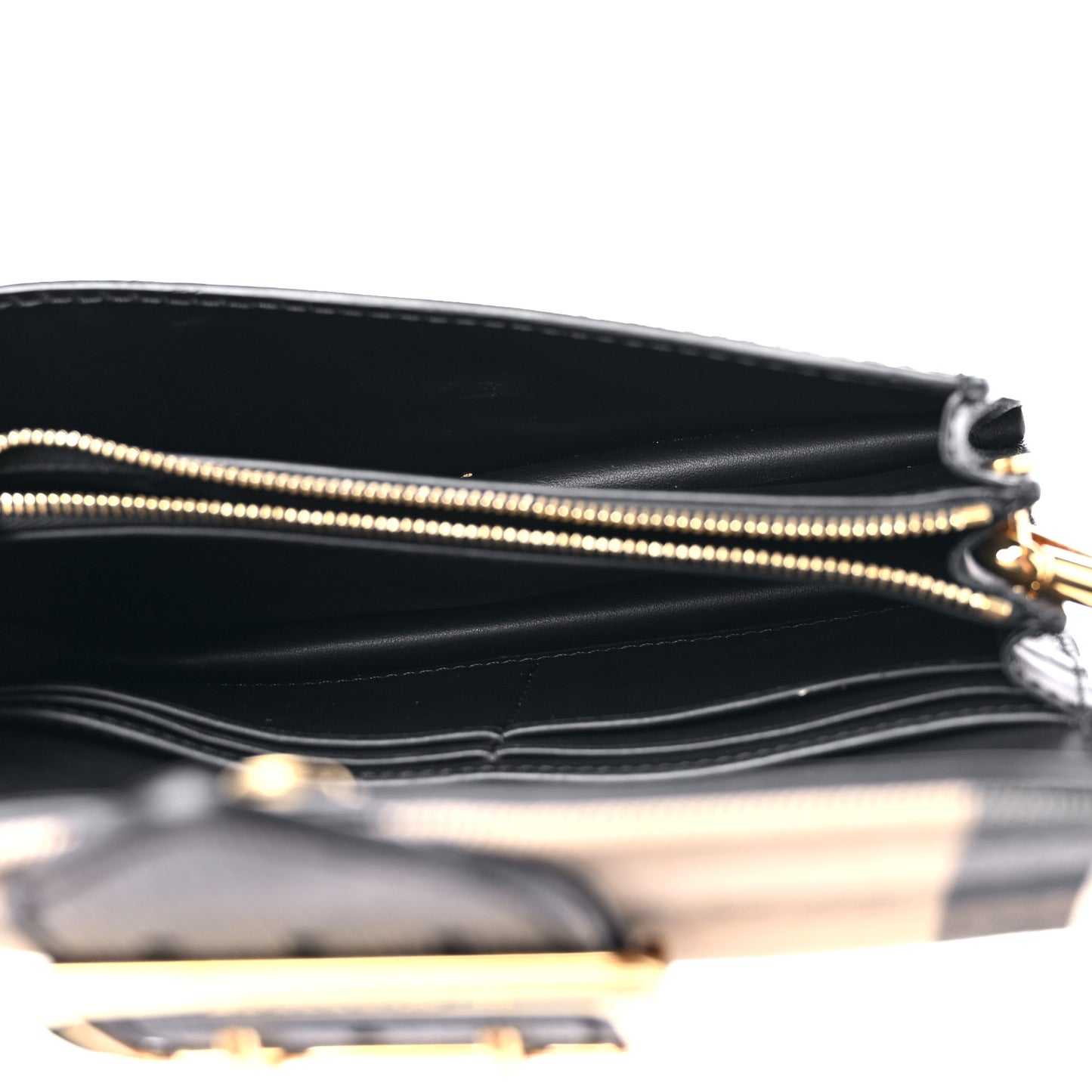 House Check Bridle Calfskin Small Madison Buckle Bag Black